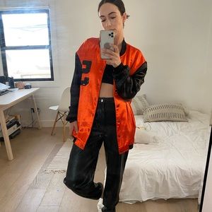 Retro Satin Bomber Jacket
